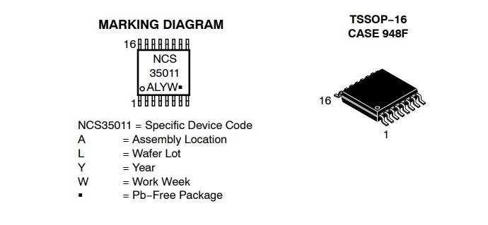 onsemi NCS35011 5S Battery Protectors